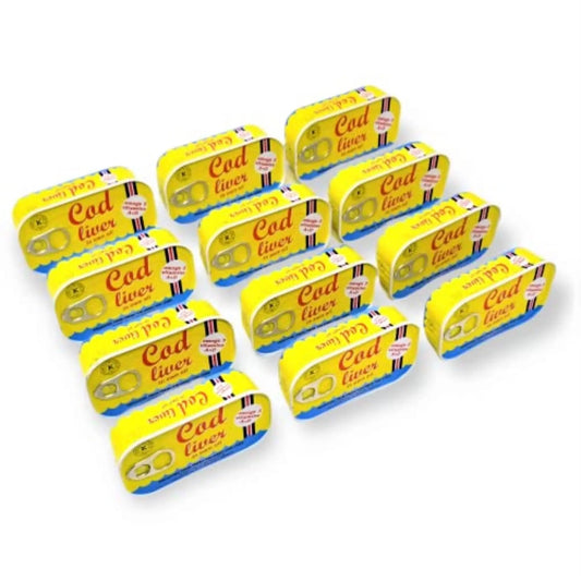 Threeline Icelandic cod liver Natural Cod Liver in Own Oil 121g / 4.3 Oz (12) - Fresh Hearth