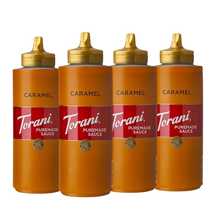 Torani Puremade Dessert & Drink Sauce Variety Pack, Chocolate Caramel, Dark Chocolate, White Chocolate & Caramel, 16.5 fl oz (Set of 4) - Fresh Hearth