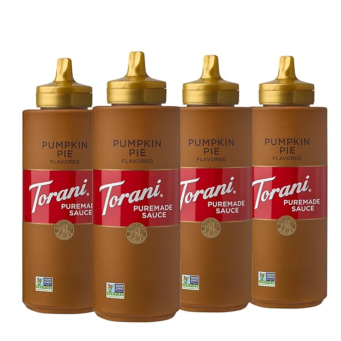 Torani Puremade Dessert & Drink Sauce Variety Pack, Chocolate Caramel, Dark Chocolate, White Chocolate & Caramel, 16.5 fl oz (Set of 4) - Fresh Hearth