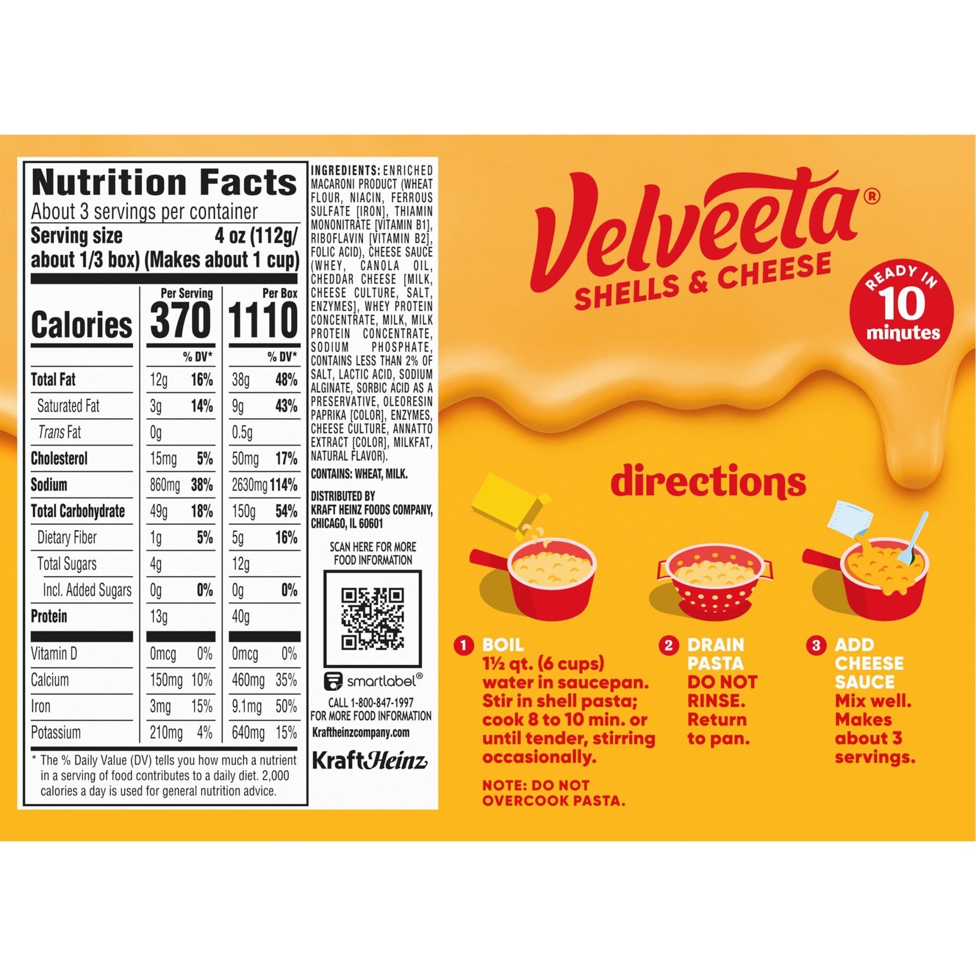 Velveeta Shells & Cheese Original Shell Pasta & Cheese Sauce, 3 ct Pack, 12 oz Boxes - Fresh Hearth