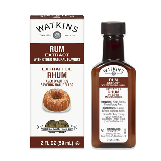 Watkins Rum Extract with Other Natural Flavors, 2 oz. Bottles, Pack of 6 (Packaging May Vary) - Fresh Hearth