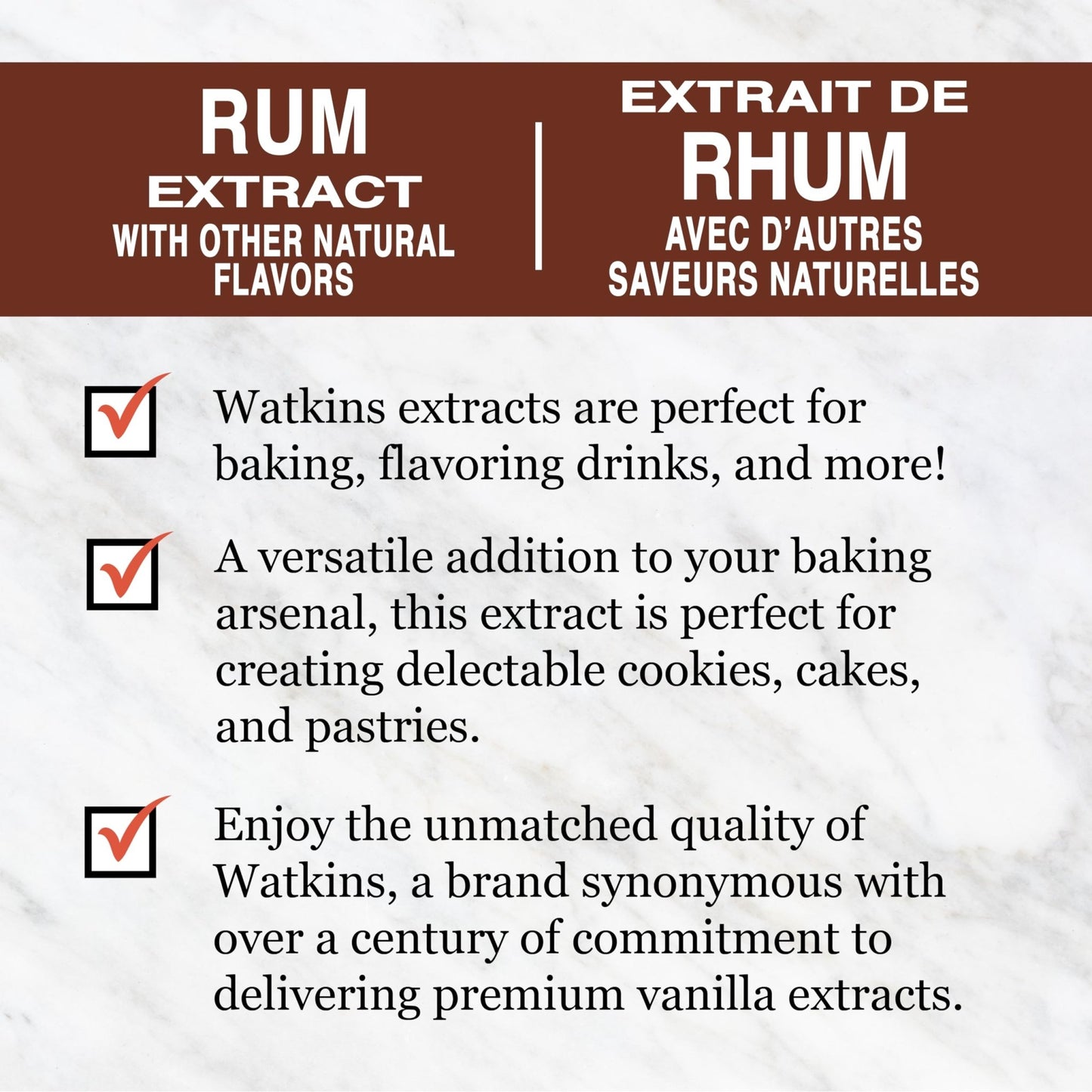 Watkins Rum Extract with Other Natural Flavors, 2 oz. Bottles, Pack of 6 (Packaging May Vary) - Fresh Hearth