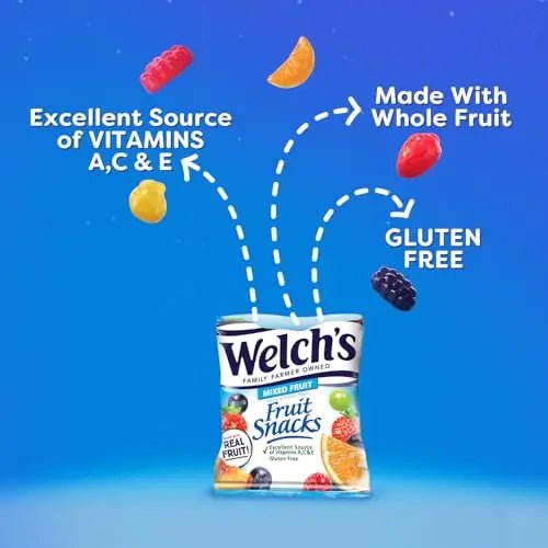 Welch's Fruit Snacks, Mixed Fruit Snack Box, Gluten Free, 0.8oz Snack Packs (Pack of 40) - Fresh Hearth
