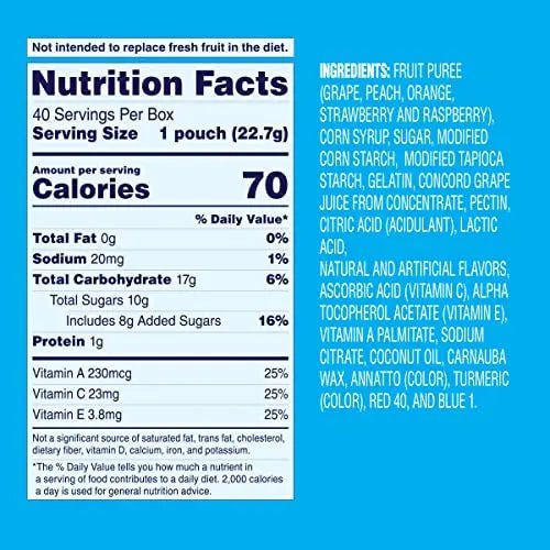 Welch's Fruit Snacks, Mixed Fruit Snack Box, Gluten Free, 0.8oz Snack Packs (Pack of 40) - Fresh Hearth