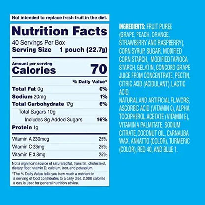Welch's Fruit Snacks, Mixed Fruit Snack Box, Gluten Free, 0.8oz Snack Packs (Pack of 40) - Fresh Hearth