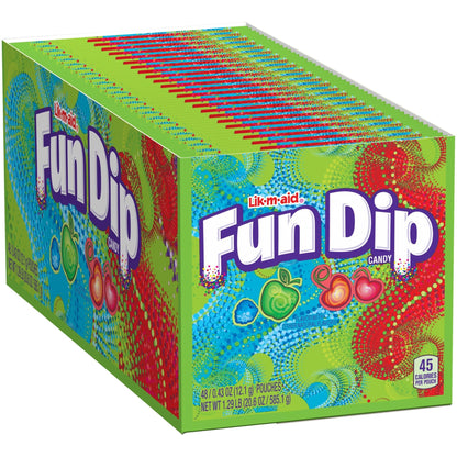 Wonka Fun Dip, Assorted Flavor Party Pack, 0.43 Ounce Packets (48 Count) - Fresh Hearth