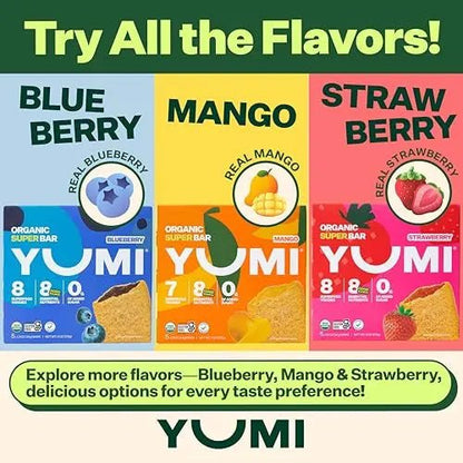 YUMI Organic Breakfast Superbar, Gluten - Free, No Added Sugar, 7+ Vegetables, Soft - Baked Crust, Healthy Snack Bars for Kids, School Safe, Healthy Alternative to Granola Bars or Cereal Bars, Strawberry (30ct) - Fresh Hearth
