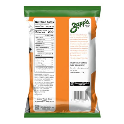 Zapp’s New Orleans Kettle - Style Potato Chips Hotter â€˜n Hot Jalapeno Flavor (2 oz Bags, 25 Count), Crunchy Chips with a Spicy Kick, Perfect On - The - Go, Gluten Free Snack - Fresh Hearth
