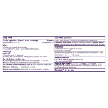 ZzzQuil, Sleep Aid, Nighttime Sleep Aid Liquid, 50 mg Diphenhydramine HCl, Fall Asleep Fast, Non - Habit Forming, Warming Berry Flavor, 12 FL OZ (Pack of 2) - Fresh Hearth