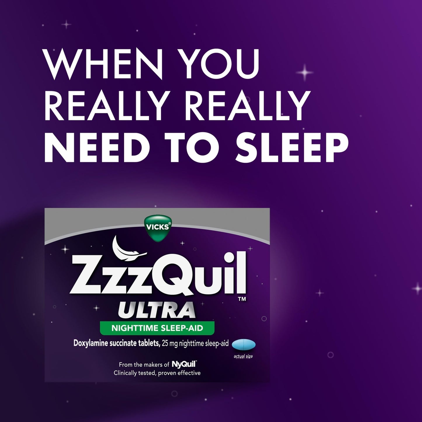 ZzzQuil ULTRA, Sleep Aid, Doxylamine Succinate 25mg, Sleep Aids for Adults, Nighttime Sleep Aid, 48 Tablets - Fresh Hearth